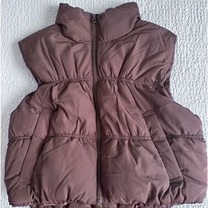 Puffer brown vest h&m